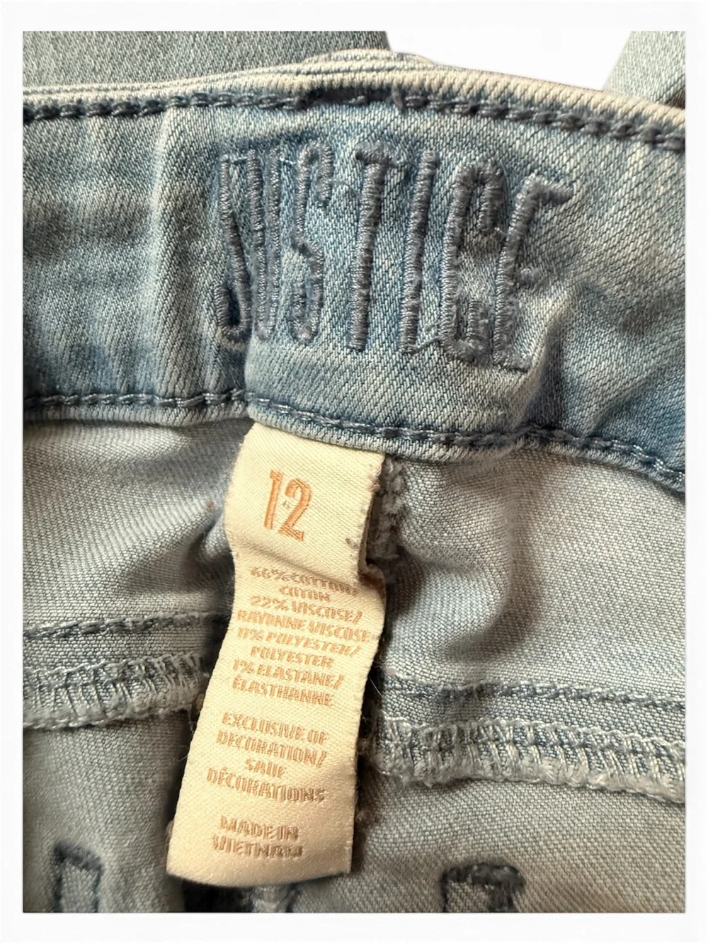 Justice Light Blue Girls’ Jeans with Rolled Hems